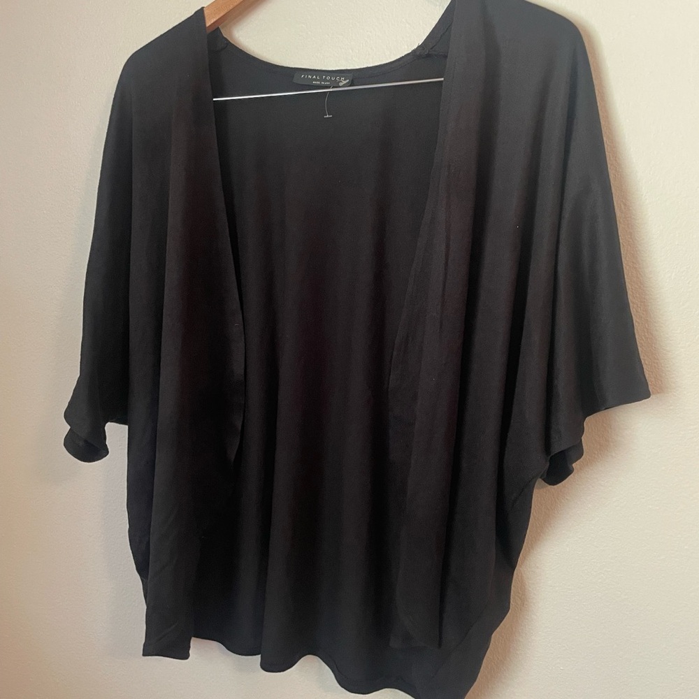 Final Touch Black Women's Poncho